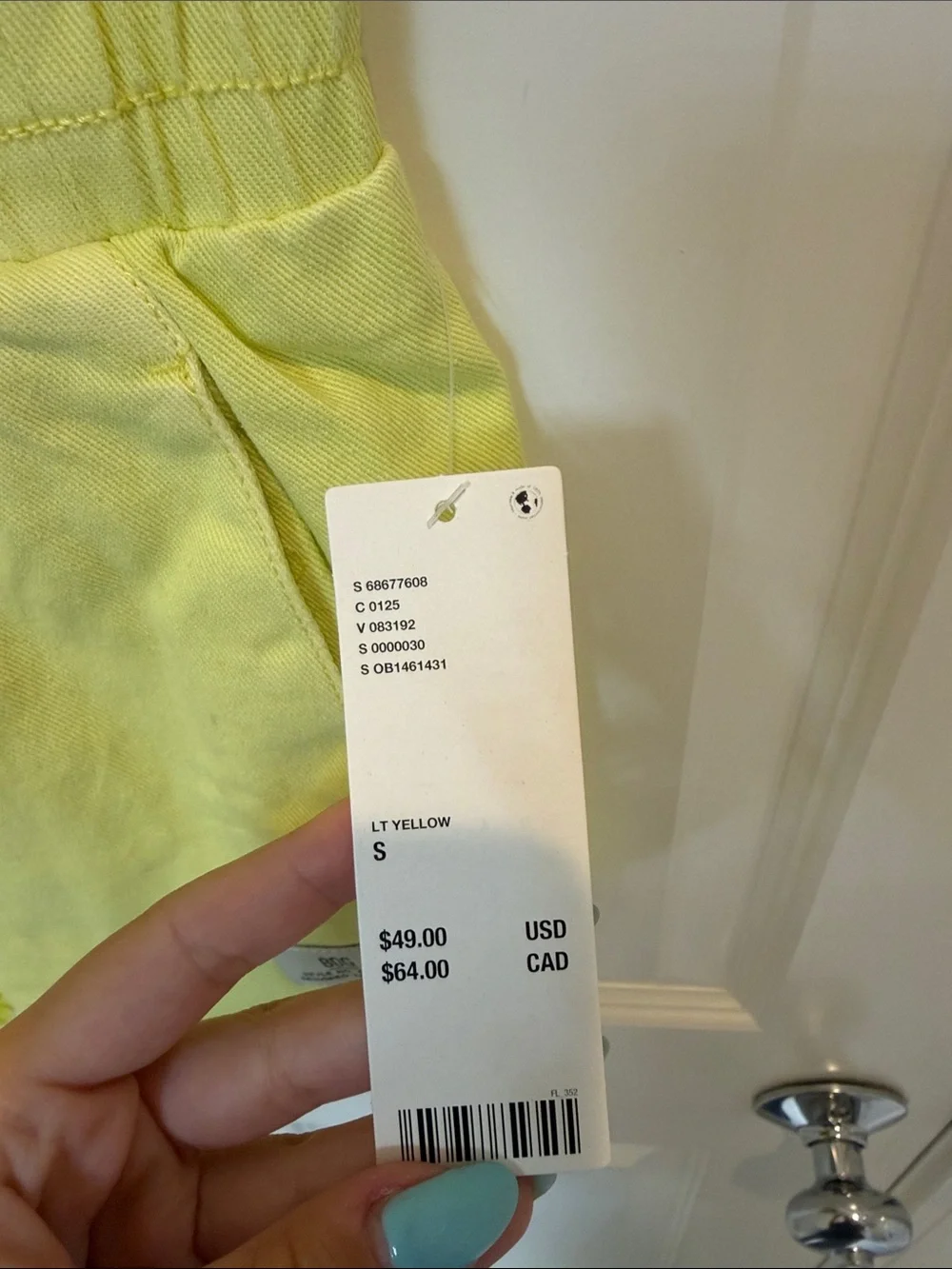 Urban Outfitters BDG Yellow Pull On Boxer Short